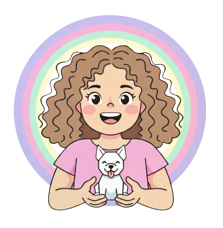 Crafty Cora holding a puppy